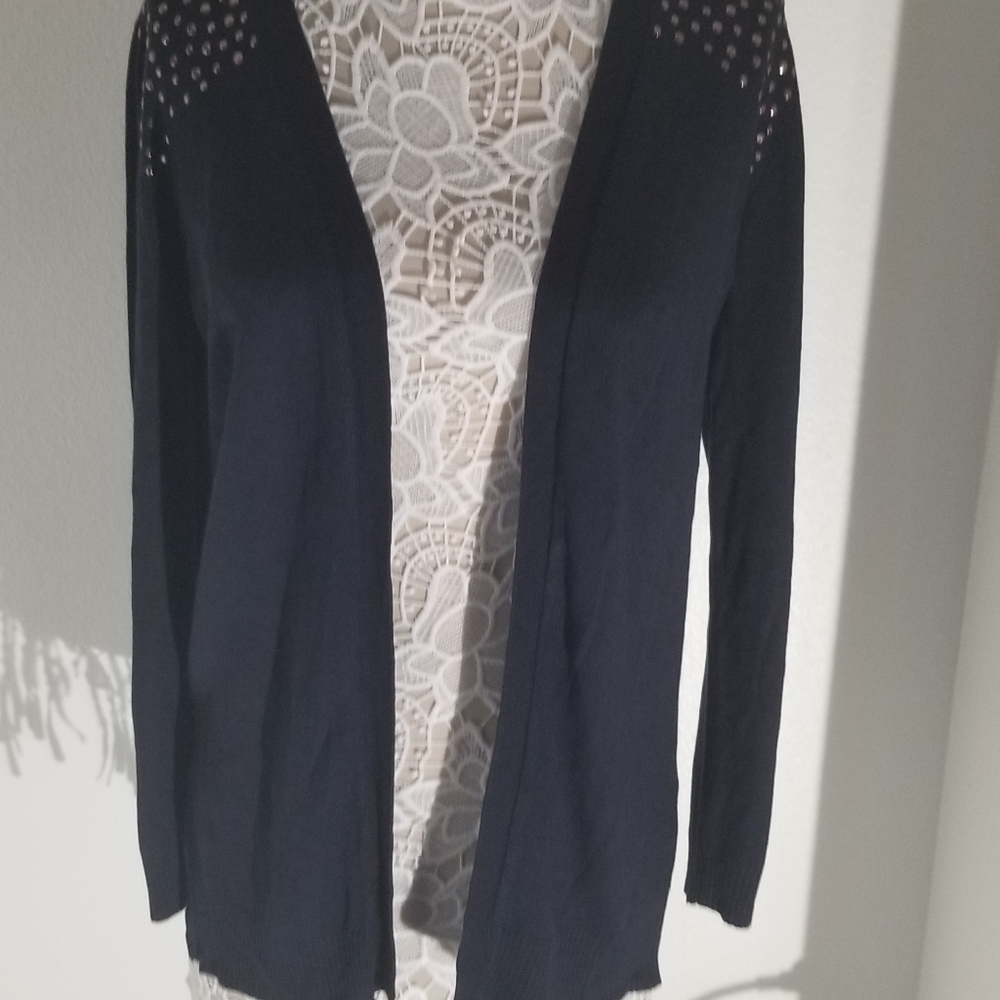 89th & Madison Womens Open Cardigan Black M
